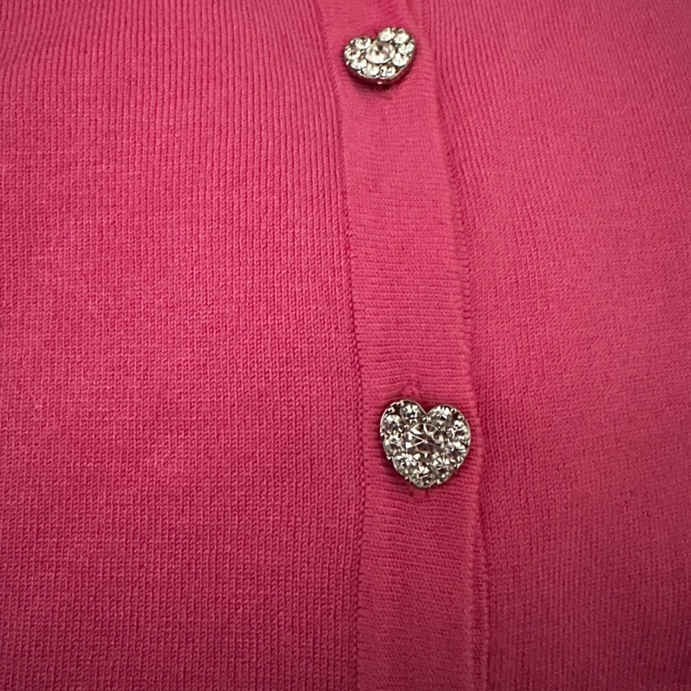 BLING New Heart Rhinestone Pink Sweater - Picture 5 of 6